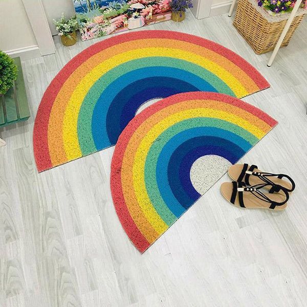 

carpets pvc entrance doormat colorful rainbow printed floor mats bedroom carpet rugs waterproof dust proof anti slip hallway door mat