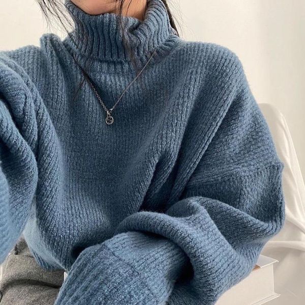 

women's sweaters autumn winter warm turtleneck sweater solid long sleeve bottomed woman fashion simple all match knit pullover, White;black