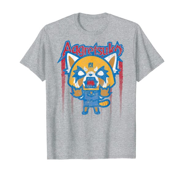 

aggretsuko red white and blue rage americana t-shirt, White;black