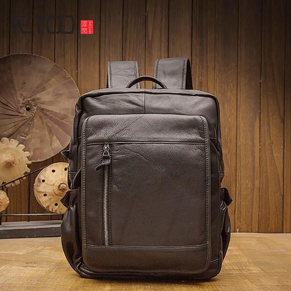 

backpack aetoo leather backpack, men's travel fashionable computer bag
