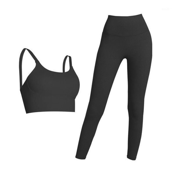 

yoga outfit european and american sports suit women's spring/summer running beauty back bra set peach hip fitness pants two-piece