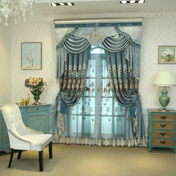 

curtain & drapes chinese classical hollow water soluble embroidered cord curtains for living room bedroom valance