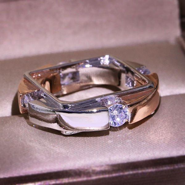 

cluster rings 2021 fashion zircon jewelry wedding engagement for men vintage punk, Golden;silver