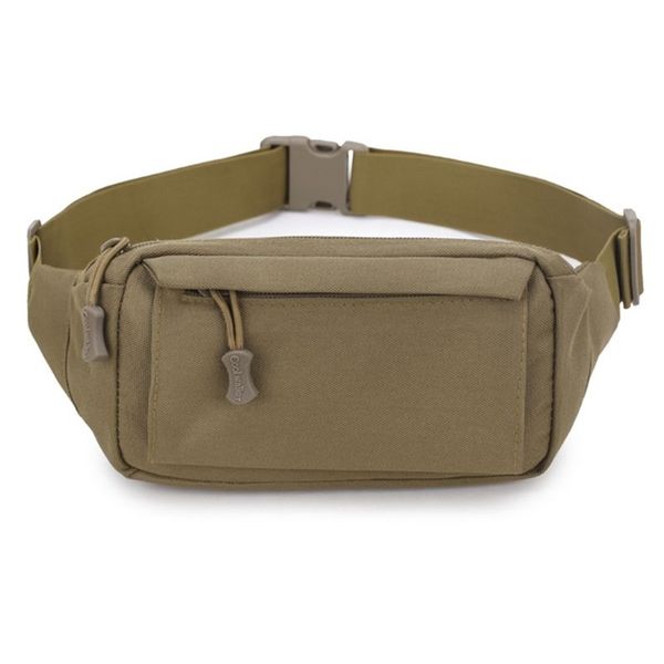 Homens de alta qualidade Fanny Pack Peito Bolsa de Ombro com 3 Bolsos Nylon Minitary Cintura Saco Zipper Belt Bag Preto / Khaki 220112