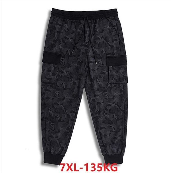 

autumn winter sports pockets sweatpants women pants camouflage big size 6xl 7xl 5xl pencil loose stretch simple 130kg, Black