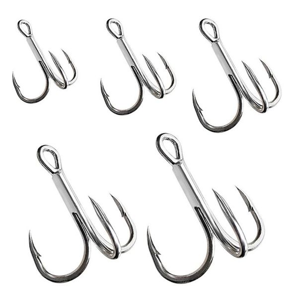 

60pcs/set 2#4#6#8#10# high carbon steel triple hook reinforced outdoor fishing