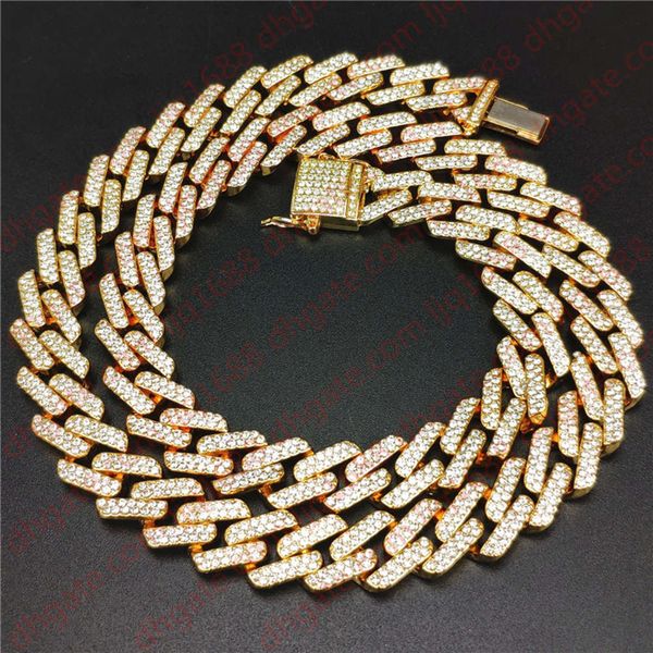 

strip-type cubic zircon iced out hip hop bling chains mens jewelry necklace fashion tennis miami cuban link chains necklace hip hop jewelry, Black