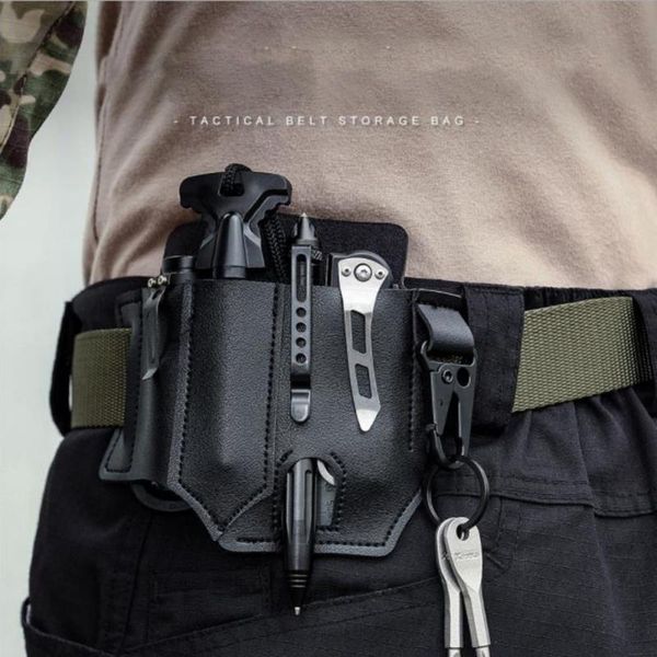 

outdoor bags 1pc multitool leather sheath pocket organizer belt camping sports