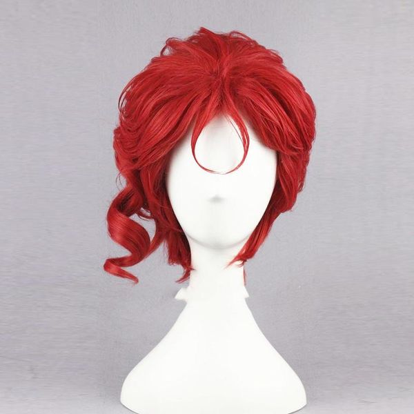 

other event & party supplies wig anime cosplay red curly short high temperature fiber synthetic hair halloween costume + hat
