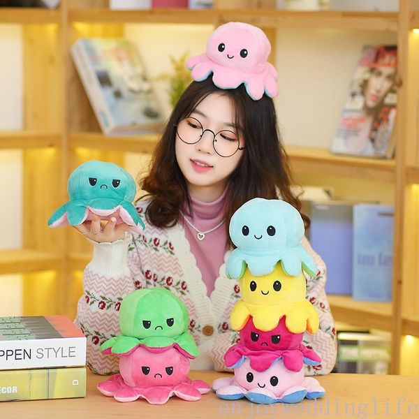 

24 hours shipreversible flip ocs stuffed plush doll soft simulation reversible plush toys color chapter plush doll child toys