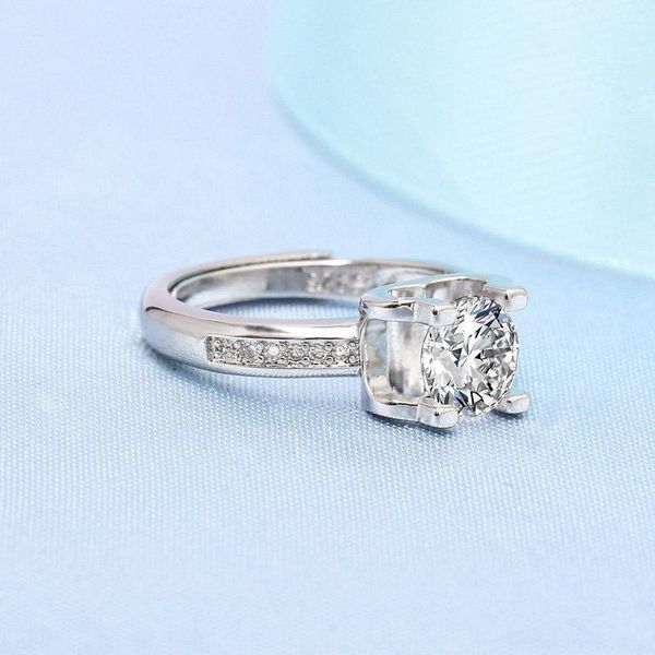 

wedding rings mozanstone one carat square love ring for women female design accessories wholesale lots bulk romantic gi, Slivery;golden