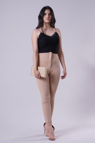 

women's pants & capris manga skinny leg fabric trousers, Black;white