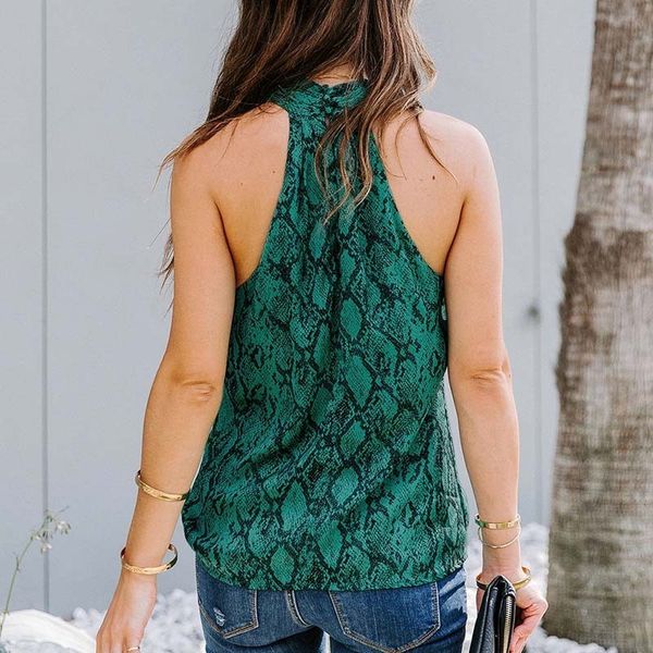 

2021 snake print off shoulder t women summer fashion halter sleeveless plus size streetwear tee shirt femme 6x5a, White