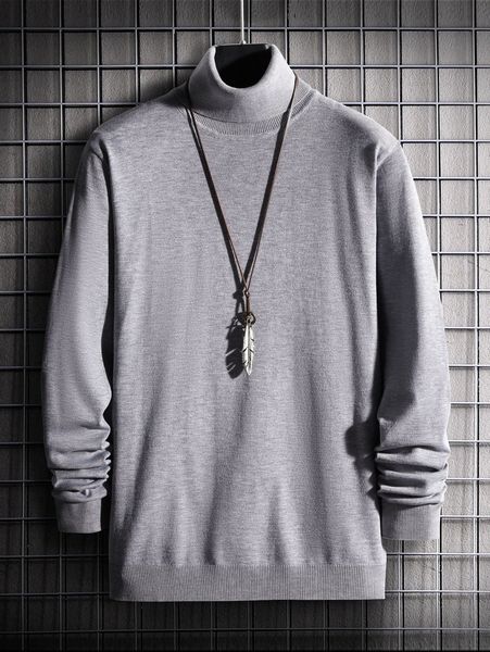 

men high neck solid sweater h2u2#, White;black