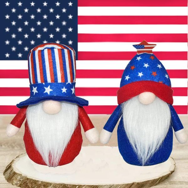 

interior decorations 2pcs patriotic gnome independence day faceles doll plush election car accessories room decoration drop