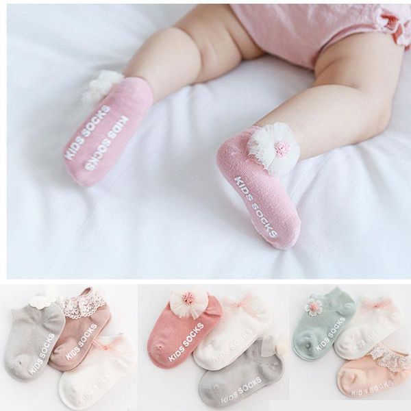 

socks 3pairs/lot baby girls spring summer cotton born floor boat for kids children1, Pink;yellow