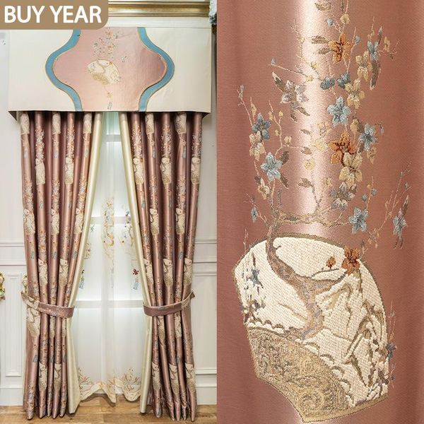 

curtain & drapes european style curtains for living dining room bedroom light luxury high precision yarn-dyed jacquard french window
