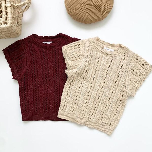

pullover cute baby kids girls sleeveless vest pure color knit sweater autumn winter sweaters children's clothes, Blue
