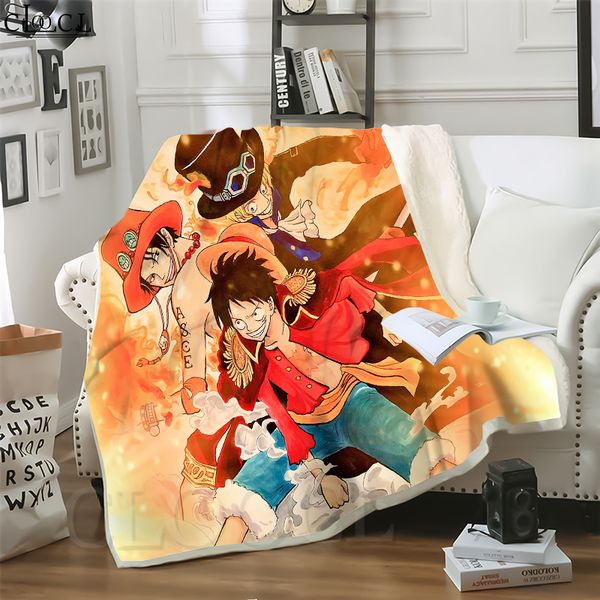 

cloocl blankets anime onepiece 3d print sofa travel throw blanket teens plush quilt