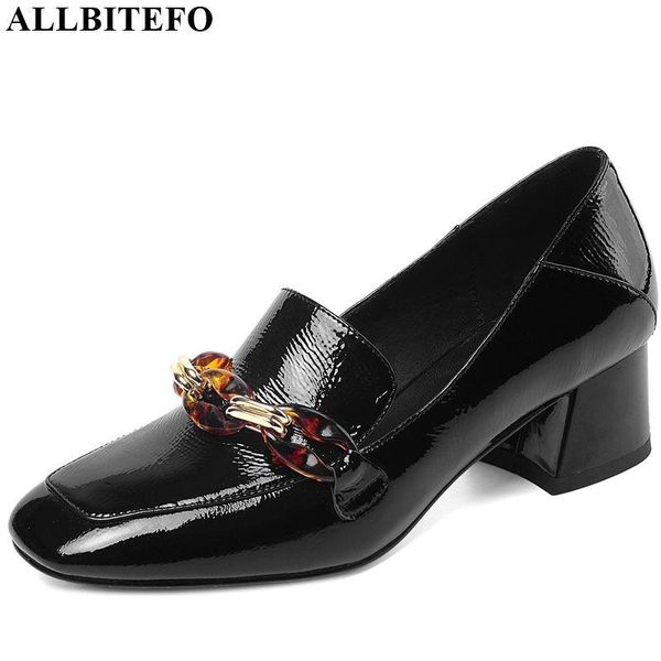 

dress shoes allbitefo real genuine leather women heels metal decoration fashion high heel spring autumn comfortable, Black