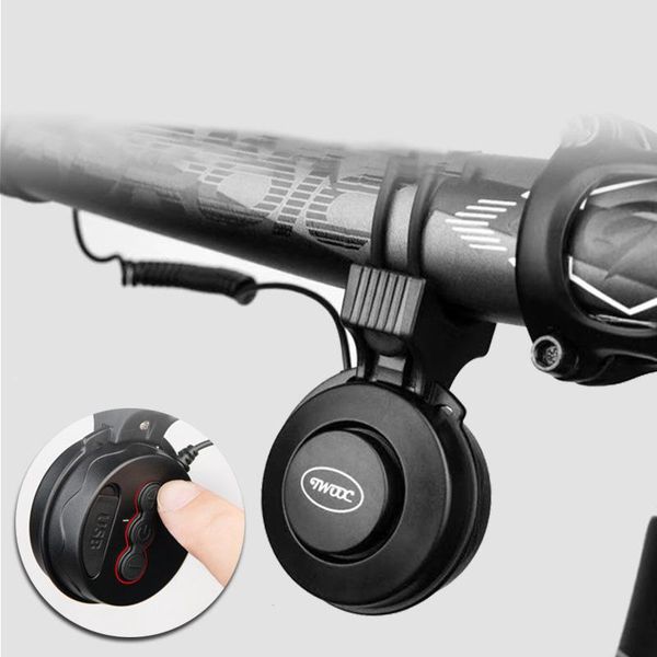 

bike horns bicycle electric horn usb charging speaker 100 db waterproof handlebar 4 modes riding bells accessories
