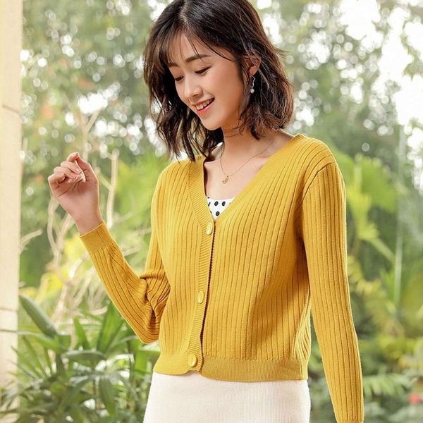 

autumn and winter v-neck solid color sweater cardigan fashion coat, White;black