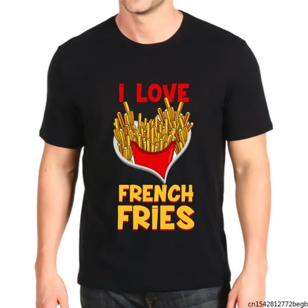 

men's t-shirts i love french fries food t shirt, White;black