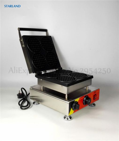 

stainless steel snack machine 4 round shape waffle machine classical belgium waffle making with four moulds