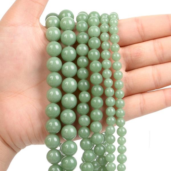 

other 1strand/lot 6/8/10mm natural stone green luminous round beads loose spacer bead for jewelry making diy accessories