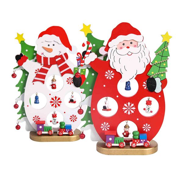 

decorations wooden santa snowman deskdecoration diy small gifts christmas ornaments