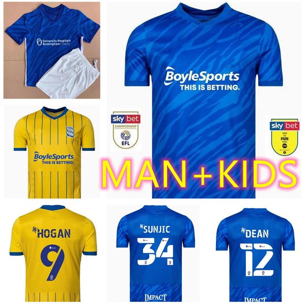 

21 22 birmingham soccer jerseys lukasz jutkiewicz sunjic dean bela hogan pedersen 2021 sam gallagher men kids kits home thailand biue footba, Black;yellow