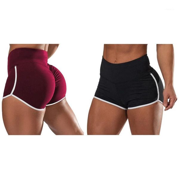 

women's shorts 2 pcs summer slip sport compression workout m size black & red, White;black