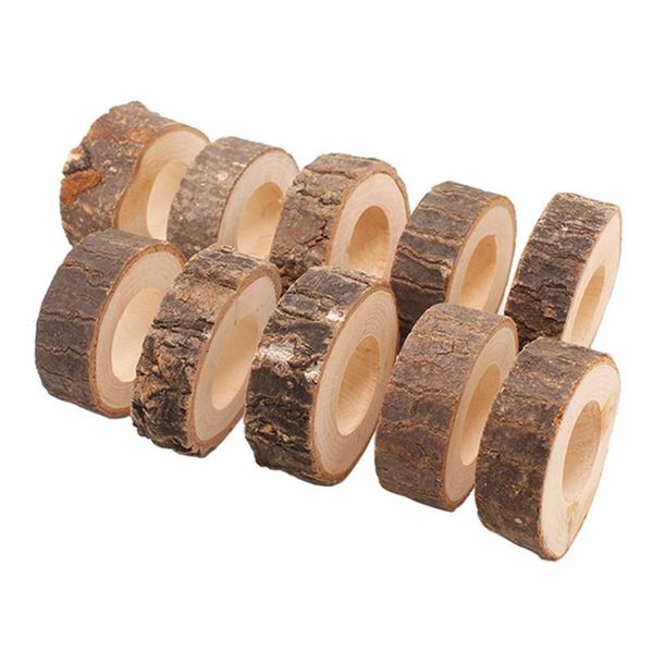 

napkin rings 10pcs wooden craft birthday rustic circle el party table decor holders vintage groove bar ring wedding supplies