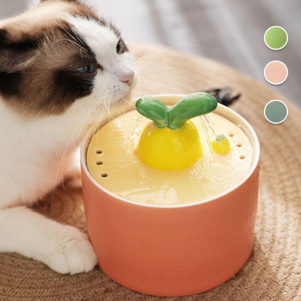 

cat bowls & feeders automatic water fountain pet dogs drink ceramics drinking bowl cats mute usb ultra-quiet dispenser