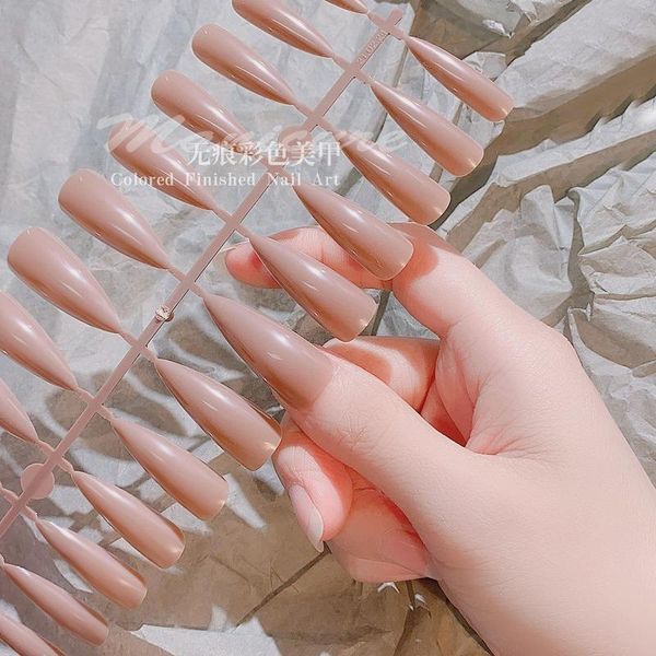 

false nails 240pcs extra long nail tips press on colorful wearable patches ballet glossy, Red;gold