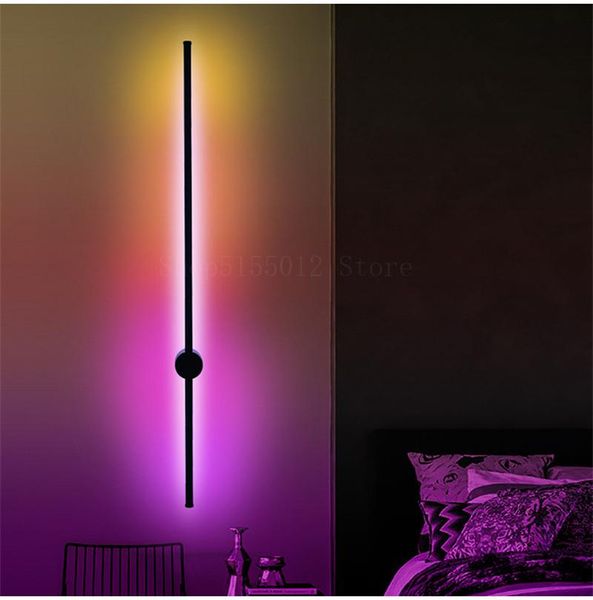 

wall lamp modern simple led lamps nordic rgb remote control lights for home decor bedside living room decoration fixtures