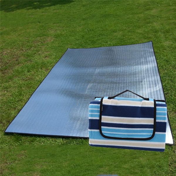 

outdoor pads moistureproof picnic blanket mat camping stripe beach waterproof equipment