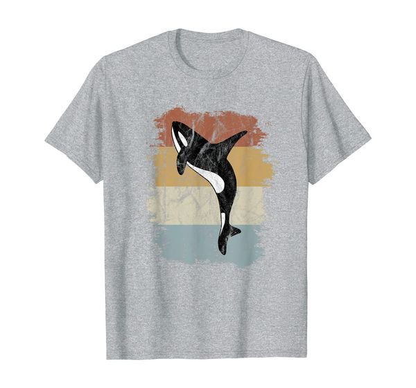 

vintage killer whale art | retro orca whale silhouette t-shirt, White;black