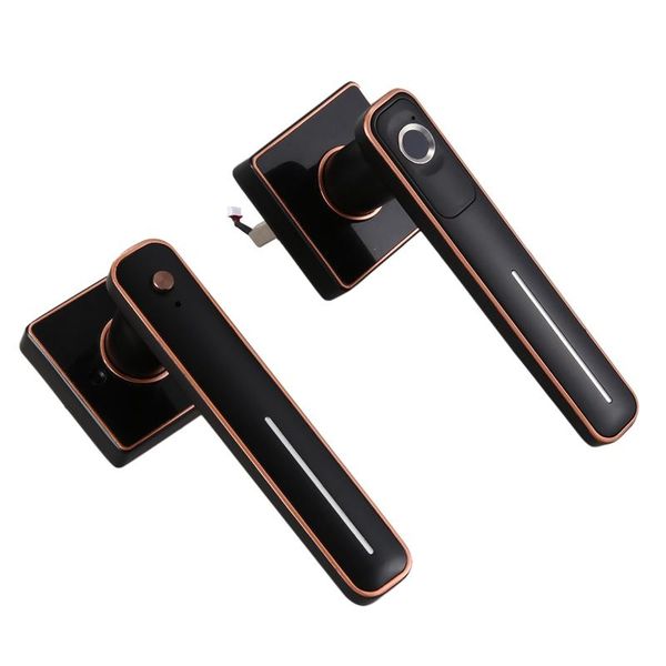 

smart lock handle fingerprint sensor indoor door office security anti-theft