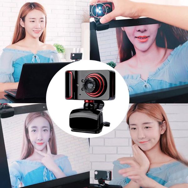 

home deskcomputer video calling lappc clip on usb hd telecommuting webcam camera recording conferencing study with mic