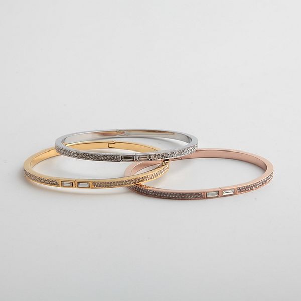 

european and american commuter style jewelry simple can be large slightly bangle three colors, Black