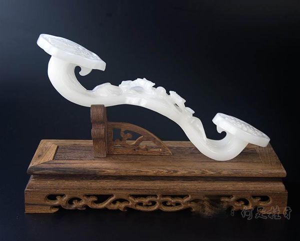 

decorative objects & figurines good -gift # 2021 office home mascot efficacious talisman money drawing fortune white jade ruyi feng shui