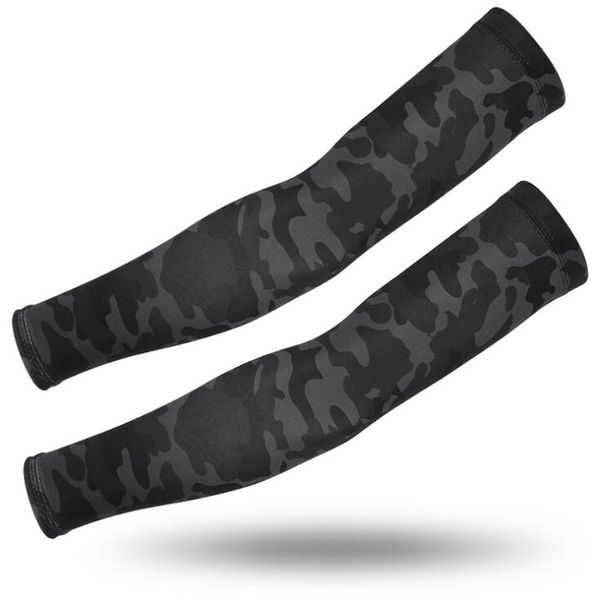 Manicotto da ciclismo estivo Traspirazione dell'umidità Compressione Palestra Fitness Sport Braccia Manicotto da basket Camo digitale Baseball Crema solare con teschio di fiamma Copertura per le mani