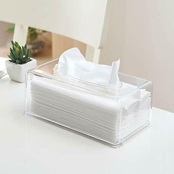 

tissue boxes & napkins facial acrylic box clear cover rectangular napkin car office paper holder dispenser