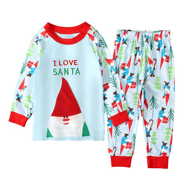 

christmas clothes spring autumn children's pajamas set cotton long sleeve t shirt+pant 2pcs kids pyjamas baby boy girl's sleepwe, White