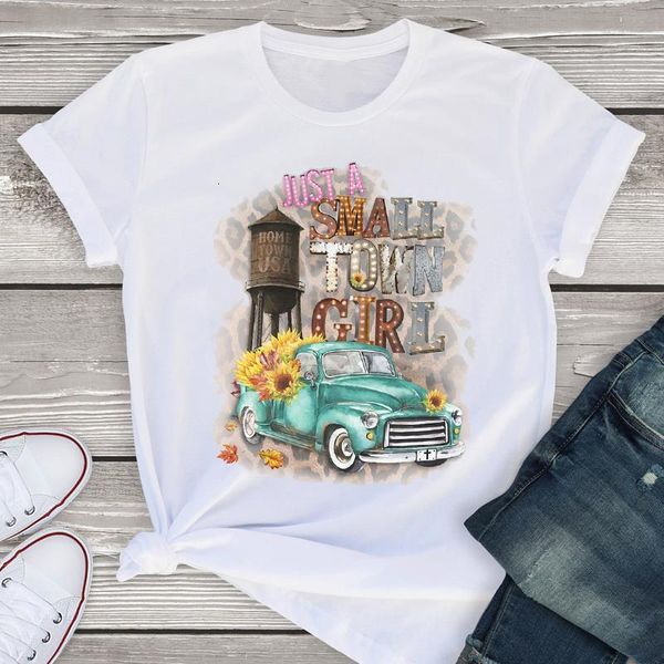 

women graphic short sleeve girl sunflower vintage fashion summer lady womens clothing t-shirt shirt tees female t shirt, White