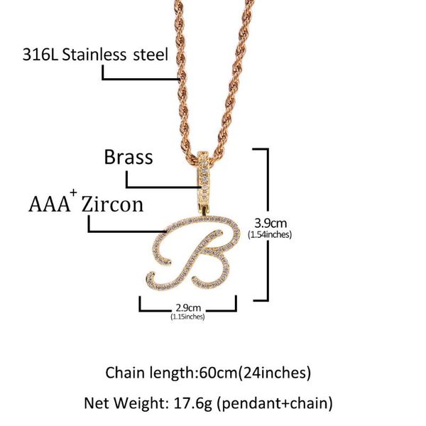 

bangle hip hop letter pendant necklace simple style 26, Black