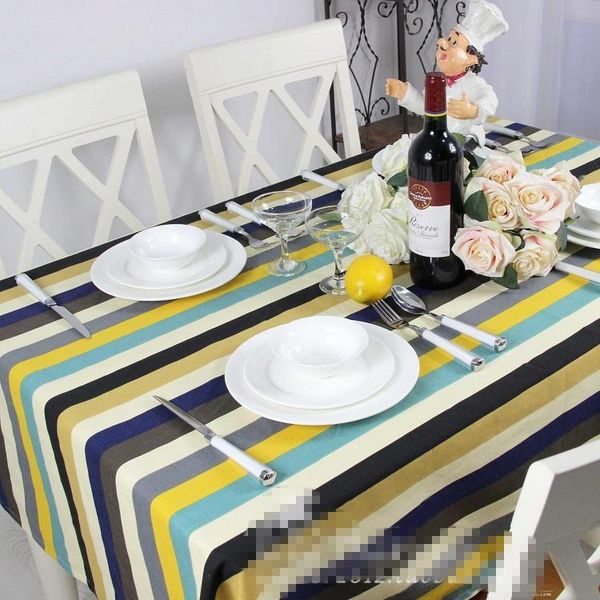 

table cloth mediterranean style woven home arrival colors striped thick canvas tablecloth wedding party decoration tables obrus