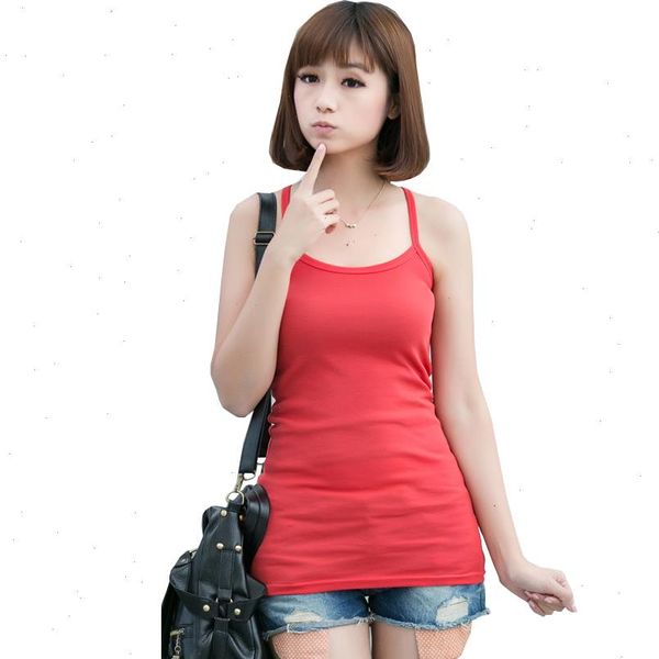 

tanks women 2021 summer slim solid color bottoming coarse thread cotton strap y style vestidos yzt006, White
