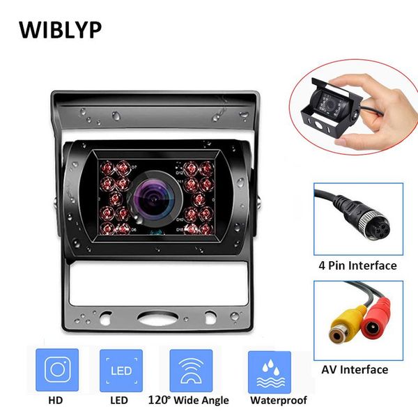 

car rear view cameras& parking sensors 18 led reversing camera night vision for 12v 24v bus truck trailer ir hd backup waterproof